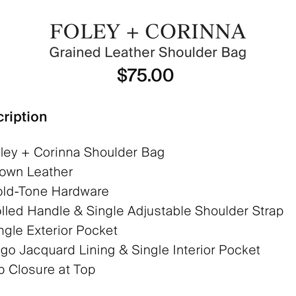 FOLEY + CORINNA Grained Leather Shoulder bag - Picture 6 of 8